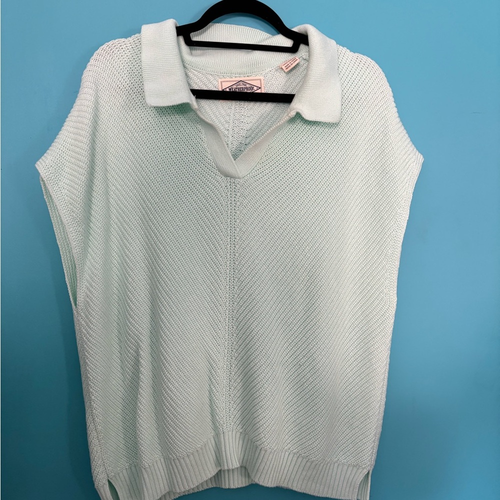 Mint Green Knit Cap Sleeve Sweater